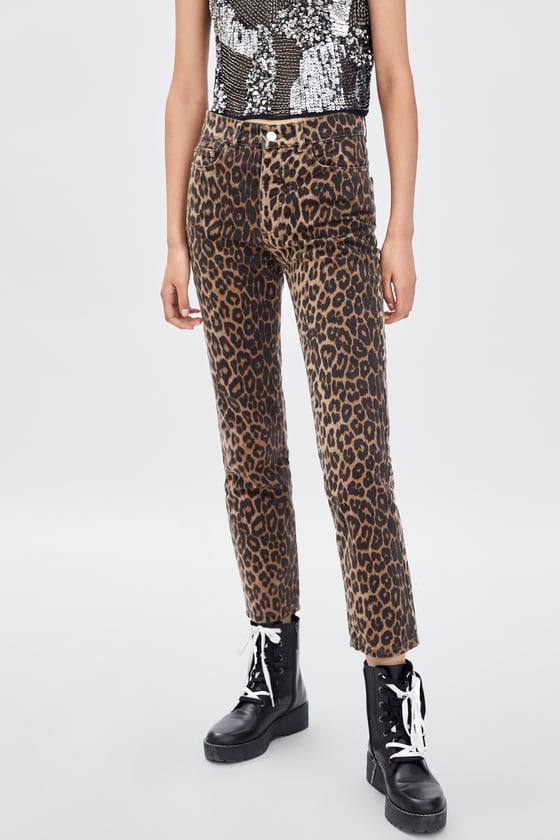 zara leopard jeans